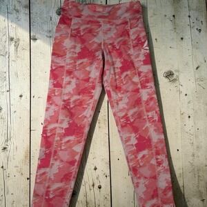 Reebok Girls' Leggings Size XL 14/16 Pink Tie Dye with Pockets